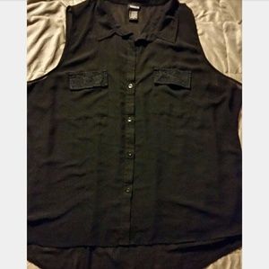 Torrid Black Button Up Blouse in Size 3